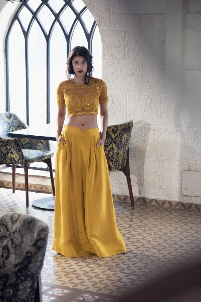 The Falak crop top and palazzo pants